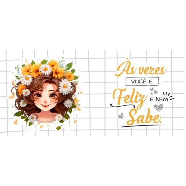 Caneca Frase Inspiradora 325ml | Às Vezes Você é Feliz e Nem Sabe | Leveza e Reflexão Diária - Imagem 2