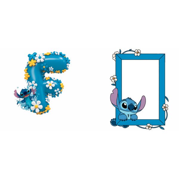 Caneca Personalizada Stitch com Inicial do Nome e foto - Azul - Imagem 5