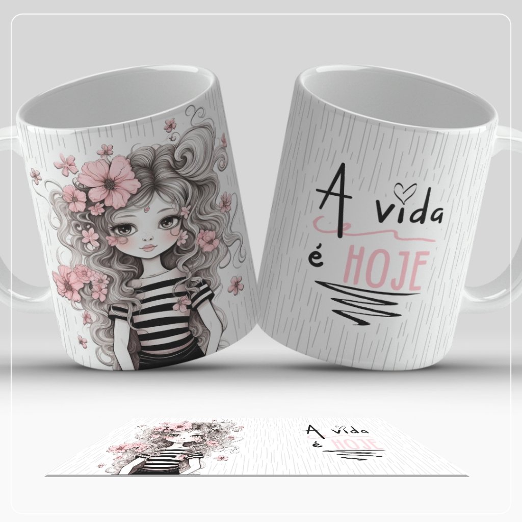 Caneca Frase Positiva – A Vida é Hoje | Viva o Agora