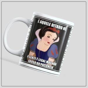 Caneca Branca de Neve Irônica 325ml | A Gente é Legal, Mas Não Abusa | Humor com Estilo em Cerâmica