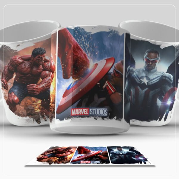 Caneca Capitão América 4 325ml | Coragem, Justiça e Café | Estilo Geek em Cerâmica